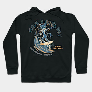 Cat Surfing 7602 Hoodie